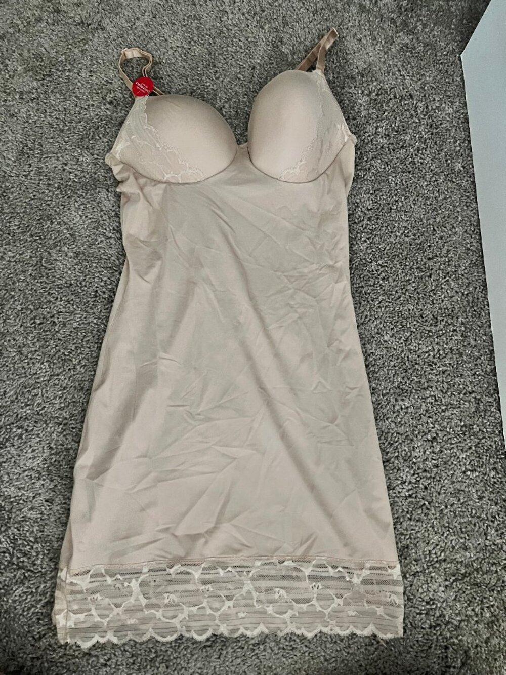 Spanx Red Hot Label by Spanx Luxe & Lean Lace Full Slip Nude L - Picture 2 of 3